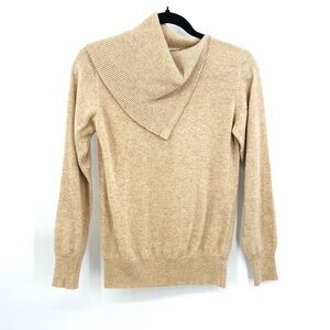 LES TRICOTS Carroll for Sadimara Cream Silk Cashmere Blend Collared Sweater